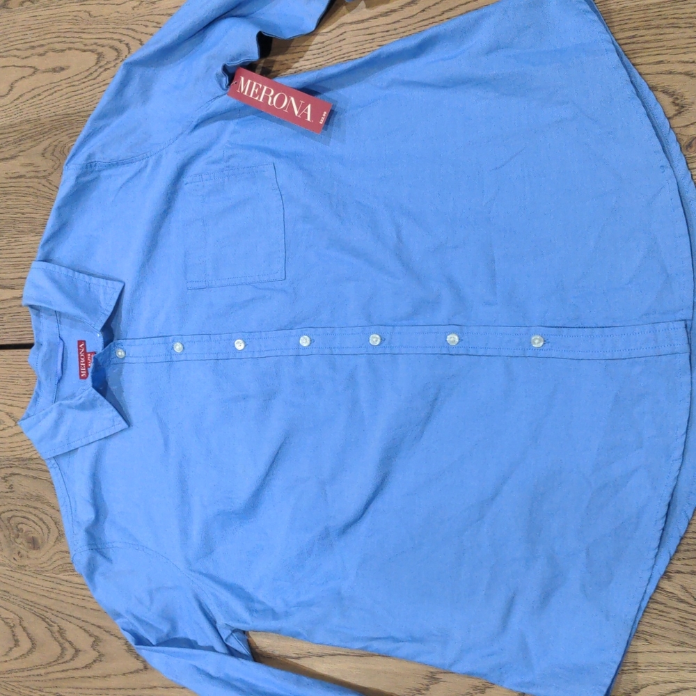 New with Tag.  Merona oxford blue button down shirt. XL